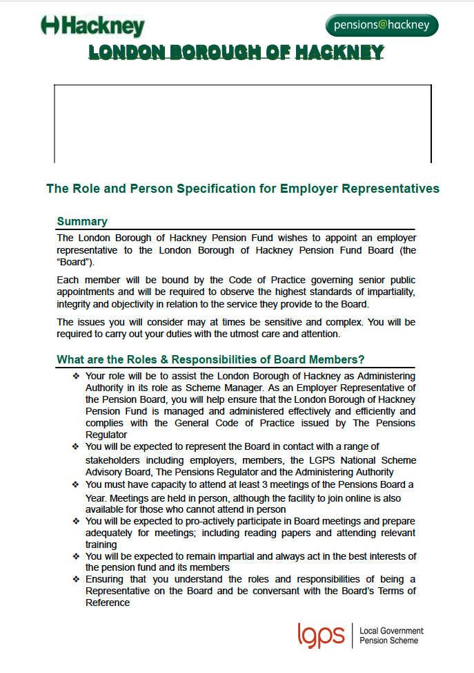 Icon for Employer Representative Roles & Responsibilities document