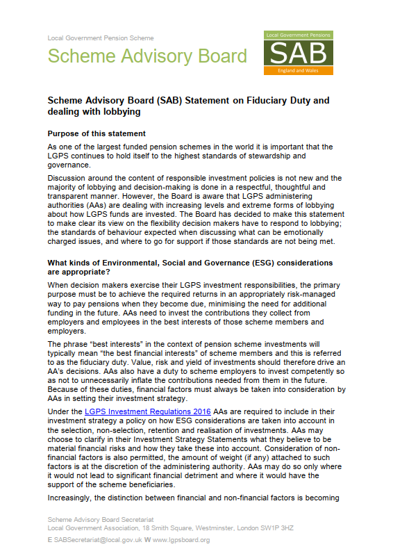 Icon for SAB Statement Fiduciary Duty Lobbying September document