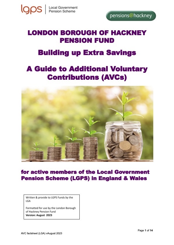 Icon for Building up Extra Savings - A Guide to Additional Voluntary Contributions document