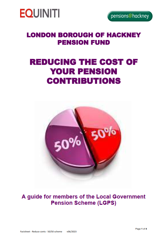 Icon for Reducing the Cost of your Pension Contributions - 50/50 section document