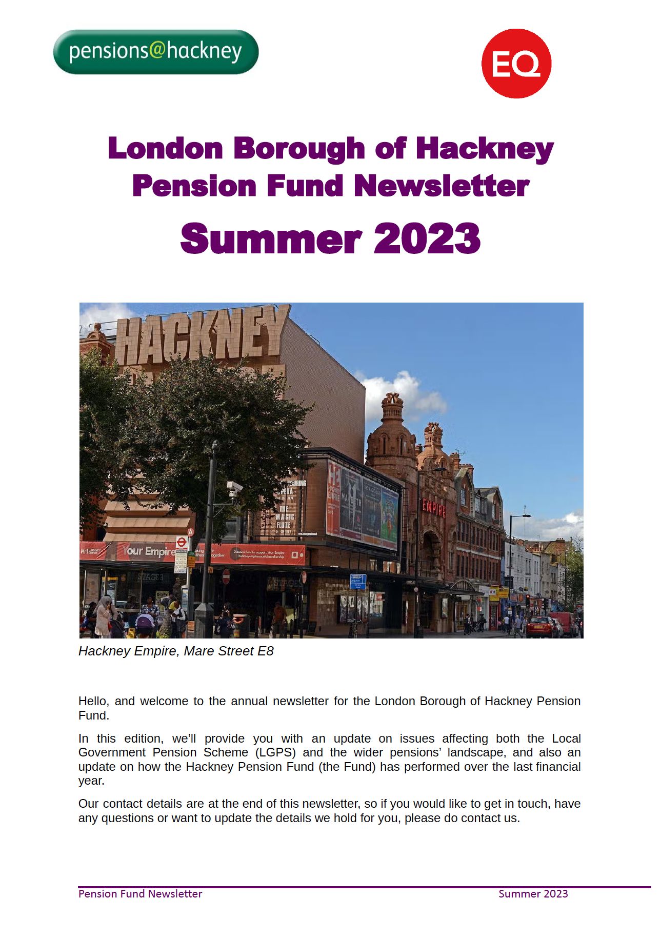 Icon for Hackney Newsletter Summer 2023 document