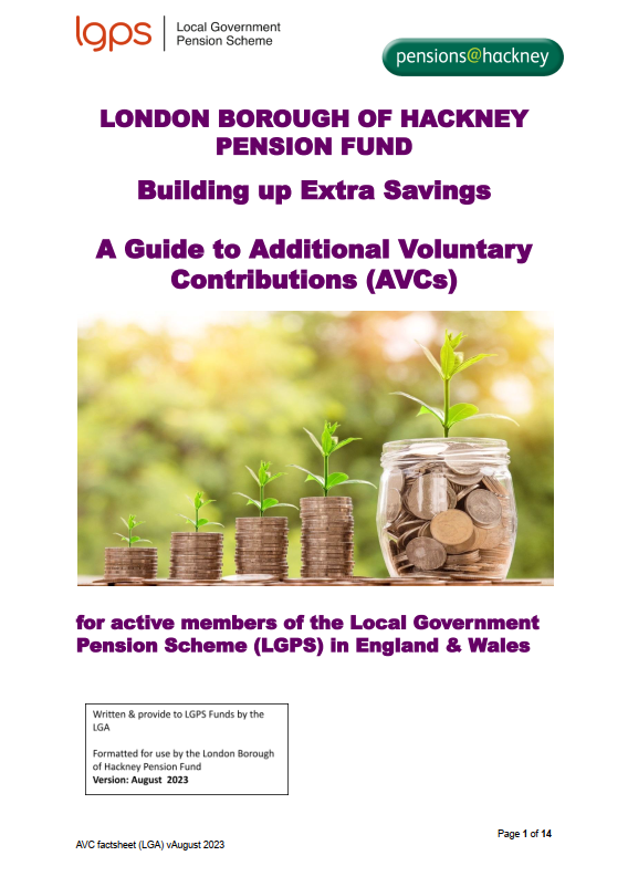 Icon for Building up Extra Savings - A Guide to Additional Voluntary Contributions (AVCs) document
